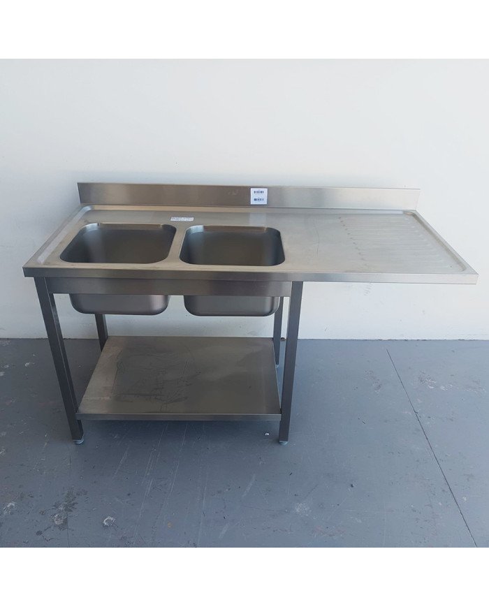 53. Fregadero 2 Senos para Lavavajillas Escurridor Derecha 1600x700x900 mm Desmontable (AC-209)