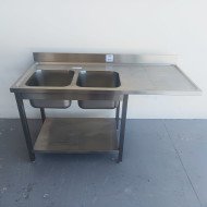 53. Fregadero 2 Senos para Lavavajillas Escurridor Derecha 1600x700x900 mm Desmontable (AC-209)