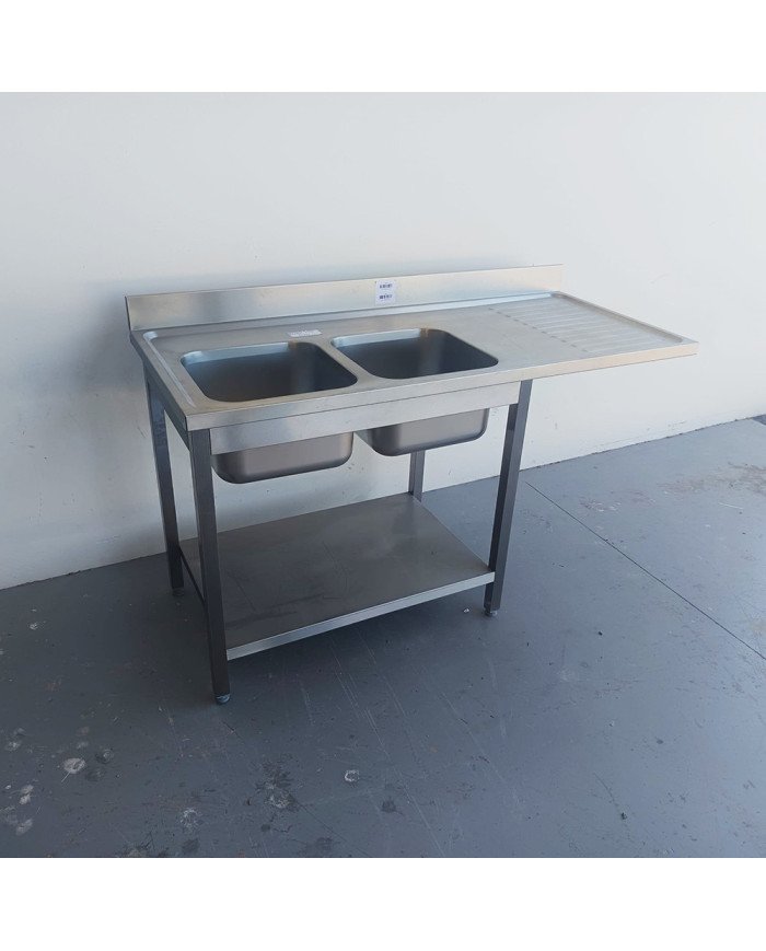 53. Fregadero 2 Senos para Lavavajillas Escurridor Derecha 1600x700x900 mm Desmontable (AC-209)