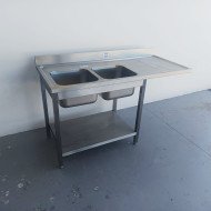 53. Fregadero 2 Senos para Lavavajillas Escurridor Derecha 1600x700x900 mm Desmontable (AC-209)