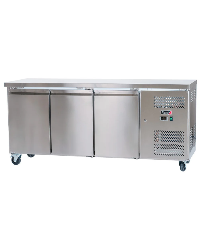 Bajo Mostrador Pastelero Refrigerado Acero Inoxidable 580 Litros 3 Puertas 202x80 cm Ventilado Romux | Hostelería