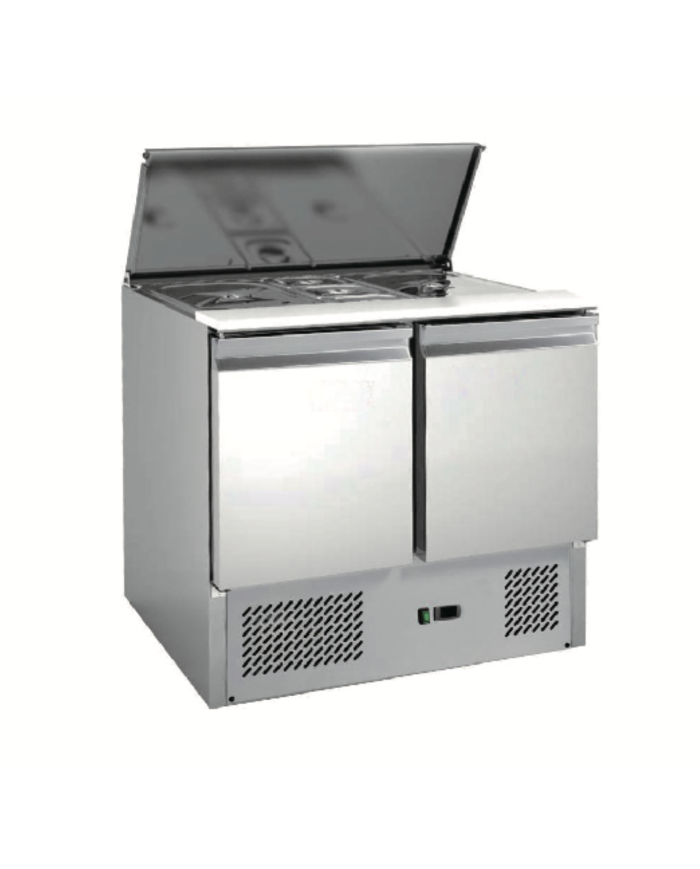 Mesa Fria de Preparacion 2 Puertas de 90x70 cm con Encimera de Poliuterano ®Cleiton