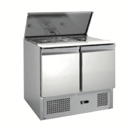 Mesa Fria de Preparacion 2 Puertas de 90x70 cm con Encimera de Poliuterano ®Cleiton