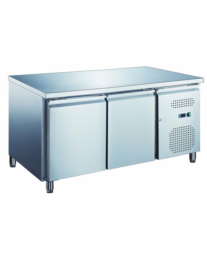 Mesa Fria de Preparacion Acero Inoxidable 2 Puertas 282 Litros 136x70 cm Clase A Ventilada Cleiton | Hosteleria