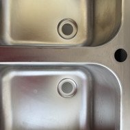 145. Fregadero con 2 Senos Escurridor Izquierda con Estante 1600x600x850 mm Desmontable (AC-188)