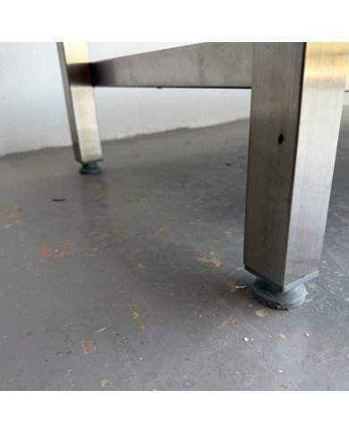 145. Fregadero con 2 Senos Escurridor Izquierda con Estante 1600x600x850 mm Desmontable (AC-188)