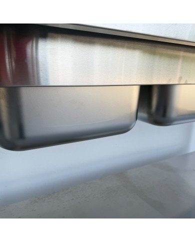 145. Fregadero con 2 Senos Escurridor Izquierda con Estante 1600x600x850 mm Desmontable (AC-188)