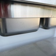 145. Fregadero con 2 Senos Escurridor Izquierda con Estante 1600x600x850 mm Desmontable (AC-188)