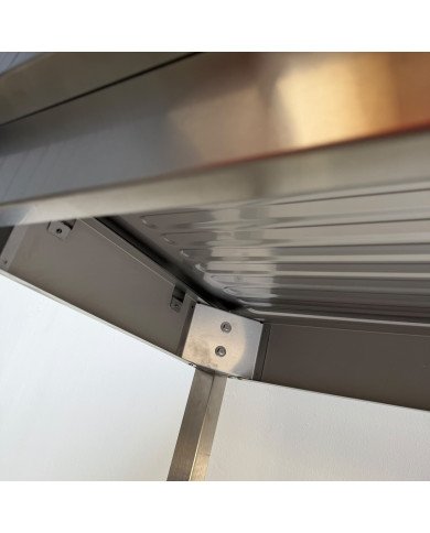 145. Fregadero con 2 Senos Escurridor Izquierda con Estante 1600x600x850 mm Desmontable (AC-188)