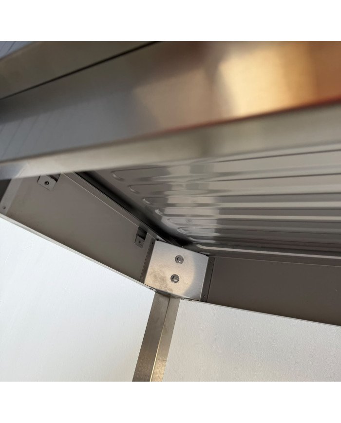 145. Fregadero con 2 Senos Escurridor Izquierda con Estante 1600x600x850 mm Desmontable (AC-188)