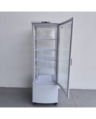 88. Vitrina Pastelera Expositora Refrigerada Vertical de Suelo 4 Estantes con 1 Puerta Blanca 230 Litros Ventilada (FR-138)