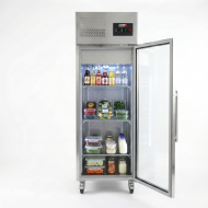 Armario refrigerado 600L 1 puerta cristal ROMUX ventilado aire forzado