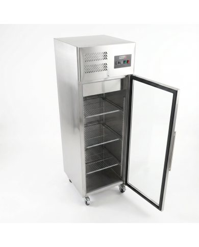 Armario congelación 600L 1 puerta cristal ROMUX ventilado aire forzado