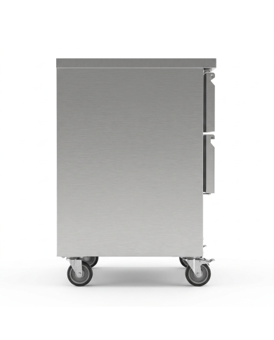 Mesa Fría De Preparación Acero Inoxidable 1 Puerta 2 Cajones 220 Litro