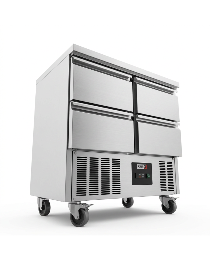 Mesa Fría De Preparación Acero Inoxidable 4 Cajones 220 Litros 90X70 C
