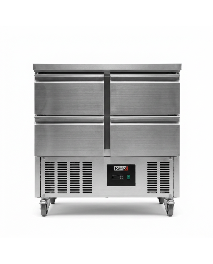 Mesa Fría De Preparación Acero Inoxidable 4 Cajones 220 Litros 90X70 C