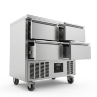 Mesa Fría De Preparación Acero Inoxidable 4 Cajones 220 Litros 90X70 C