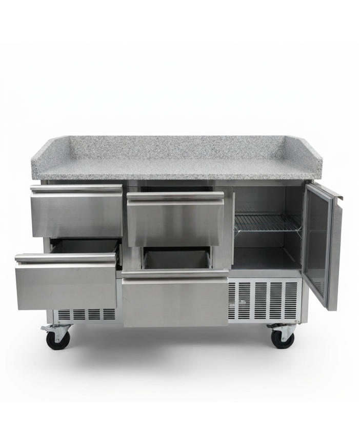 Mesa Pizzera Refrigerada 1 Puerta Y 4 Cajones Marmol Romux ROMUX | Ho