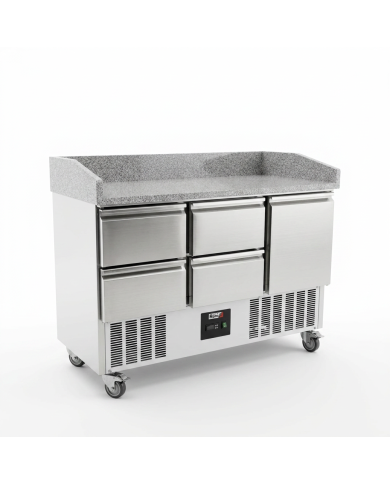 Mesa Pizzera Refrigerada 1 Puerta Y 4 Cajones Marmol Romux ROMUX | Ho