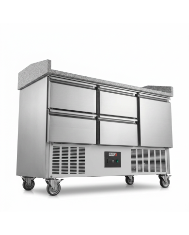 Mesa Pizzera Refrigerada 1 Puerta Y 4 Cajones Marmol Romux ROMUX | Ho