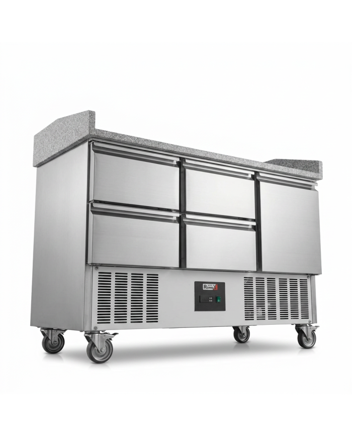 Mesa Pizzera Refrigerada 1 Puerta Y 4 Cajones Marmol Romux ROMUX | Ho