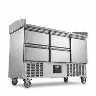 Mesa Pizzera Refrigerada 1 Puerta Y 4 Cajones Marmol Romux ROMUX | Ho