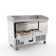 Mesa Pizzera Refrigerada 1 Puerta Y 4 Cajones Marmol Romux ROMUX | Ho