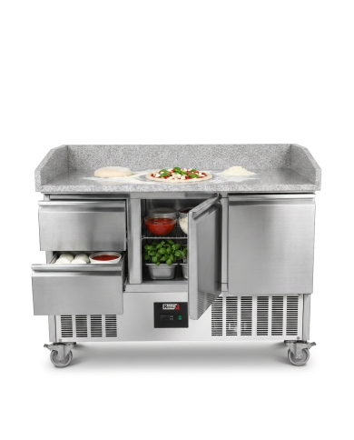 Mesa Pizzera Refrigerada 2 Puertas Y 2 Cajones Marmol Romux ROMUX | H
