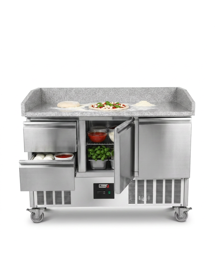 Mesa Pizzera Refrigerada 2 Puertas Y 2 Cajones Marmol Romux ROMUX | H