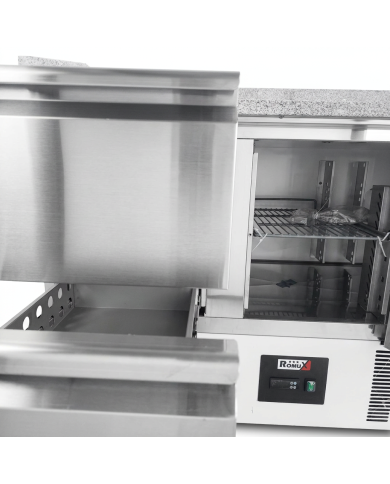 Mesa Pizzera Refrigerada 2 Puertas Y 2 Cajones Marmol Romux ROMUX | H