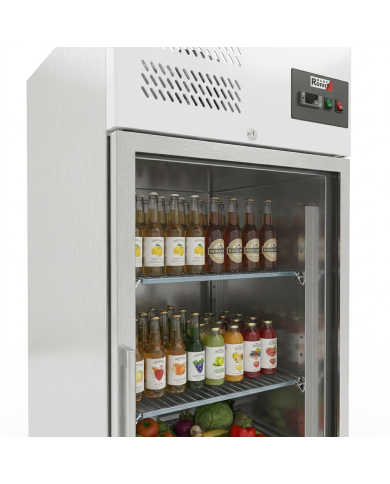 Armario refrigerado 650L 1 puerta cristal ROMUX ventilado aire forzado