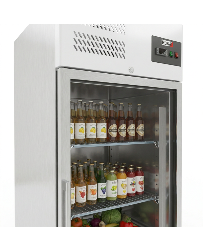 Armario refrigerado 650L 1 puerta cristal ROMUX ventilado aire forzado