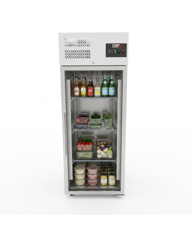 Armario refrigerado 650L 1 puerta cristal ROMUX ventilado aire forzado