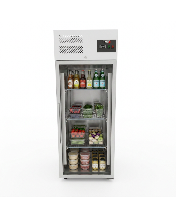 Armario refrigerado 650L 1 puerta cristal ROMUX ventilado aire forzado