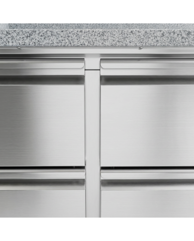 Mesa Pizzera Refrigerada 1 Puerta Y 4 Cajones Marmol Cleiton CLEITON