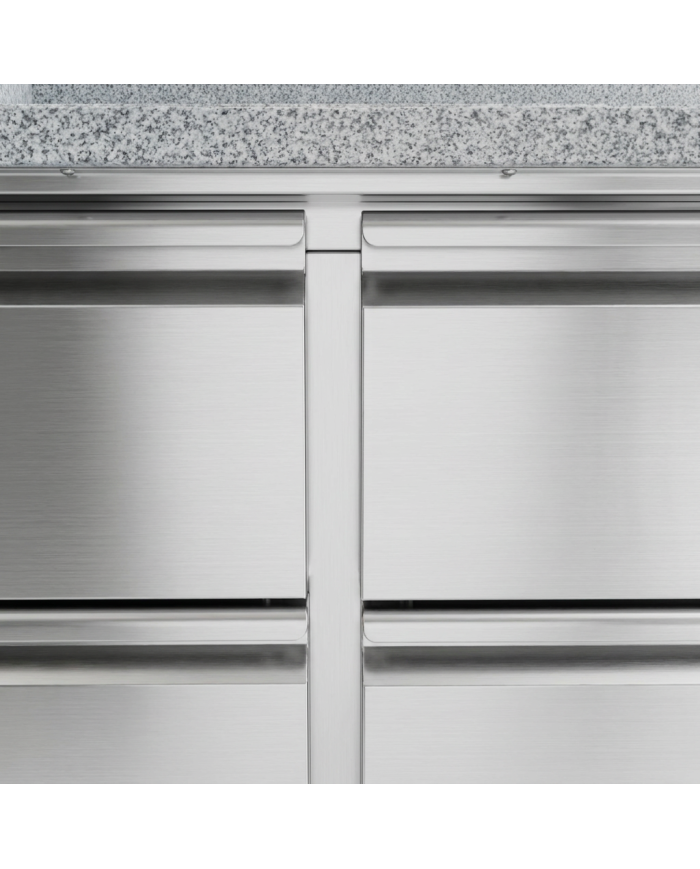 Mesa Pizzera Refrigerada 1 Puerta Y 4 Cajones Marmol Cleiton CLEITON