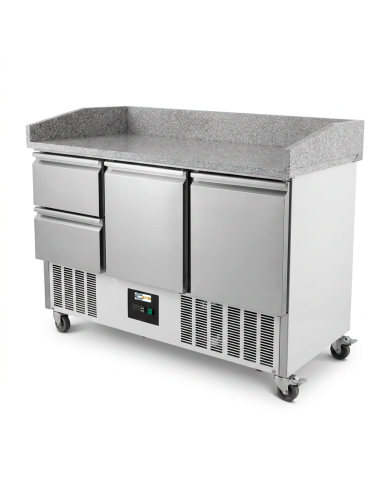 Mesa Pizzera Refrigerada 2 Puertas Y 2 Cajones Marmol Cleiton CLEITON