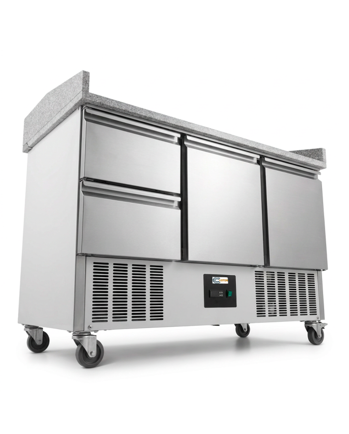 Mesa Pizzera Refrigerada 2 Puertas Y 2 Cajones Marmol Cleiton CLEITON
