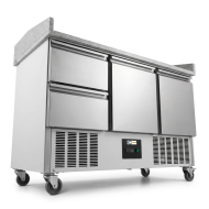 Mesa Pizzera Refrigerada 2 Puertas Y 2 Cajones Marmol Cleiton CLEITON