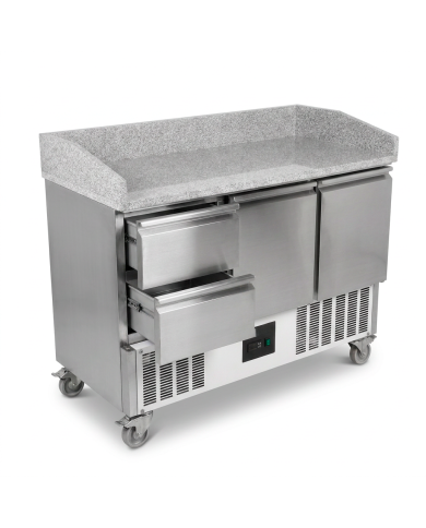 Mesa Pizzera Refrigerada 2 Puertas Y 2 Cajones Marmol Cleiton CLEITON