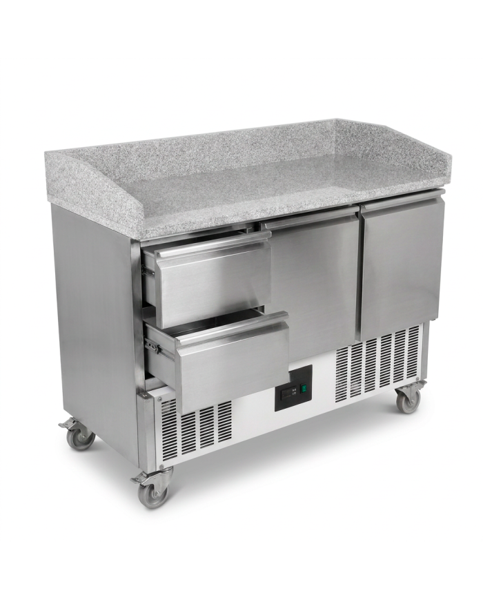 Mesa Pizzera Refrigerada 2 Puertas Y 2 Cajones Marmol Cleiton CLEITON