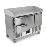 Mesa Pizzera Refrigerada 2 Puertas Y 2 Cajones Marmol Cleiton CLEITON