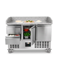 Mesa Pizzera Refrigerada 2 Puertas Y 2 Cajones Marmol Cleiton CLEITON