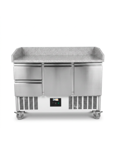 Mesa Pizzera Refrigerada 2 Puertas Y 2 Cajones Marmol Cleiton CLEITON