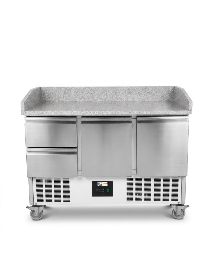 Mesa Pizzera Refrigerada 2 Puertas Y 2 Cajones Marmol Cleiton CLEITON