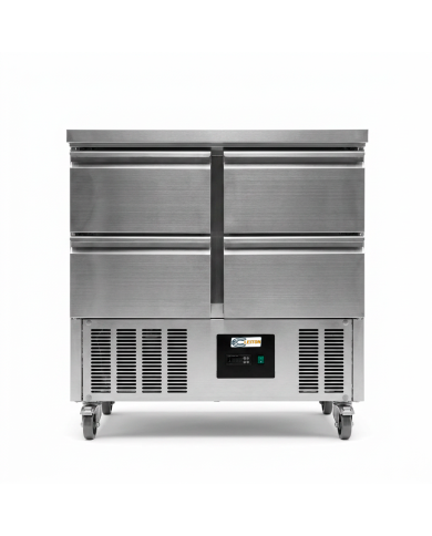 Mesa Fría De Preparación Acero Inoxidable 4 Cajones 220 Litros 90X70 C