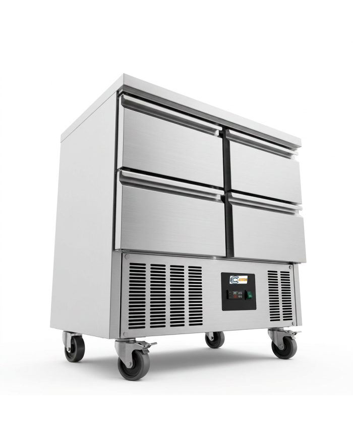 Mesa Fría De Preparación Acero Inoxidable 4 Cajones 220 Litros 90X70 C