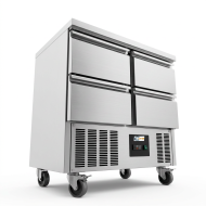 Mesa Fría De Preparación Acero Inoxidable 4 Cajones 220 Litros 90X70 C