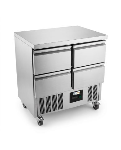 Mesa Fría De Preparación Acero Inoxidable 4 Cajones 220 Litros 90X70 C