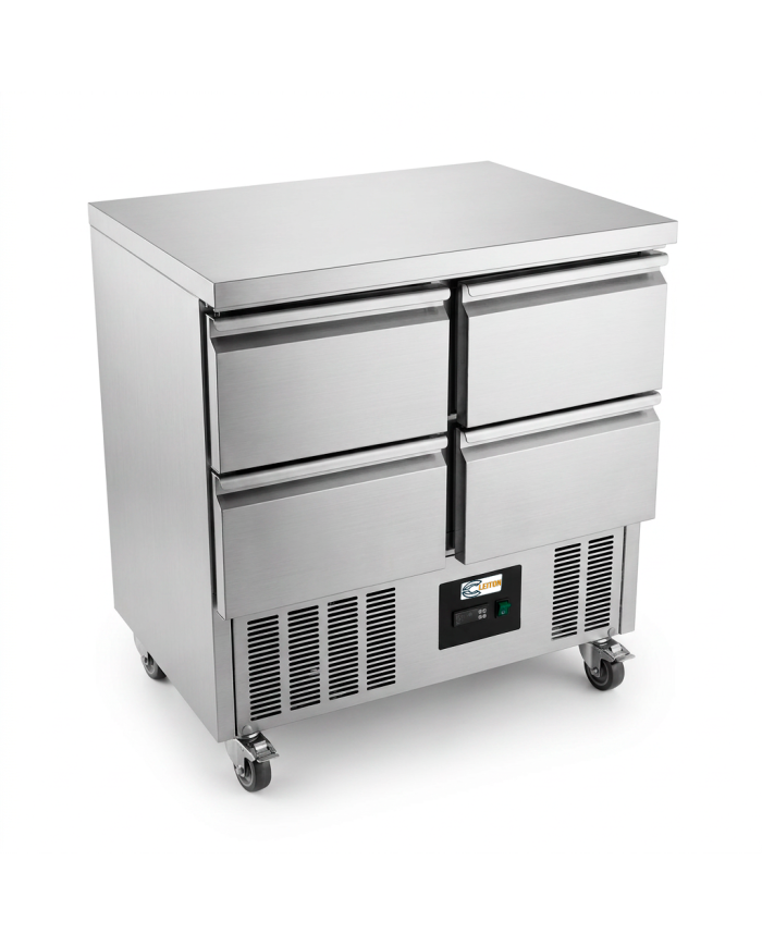 Mesa Fría De Preparación Acero Inoxidable 4 Cajones 220 Litros 90X70 C